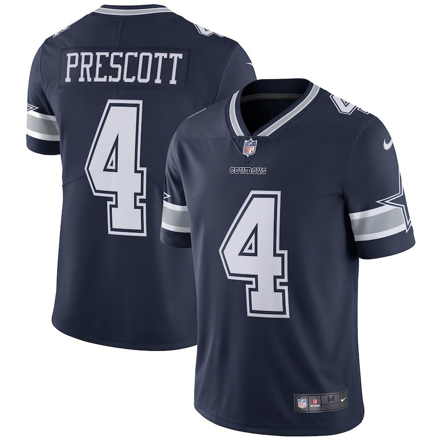 Men Dallas Cowboys #4 Dak Prescott Nike Navy Vapor Untouchable Limited Player NFL Jersey